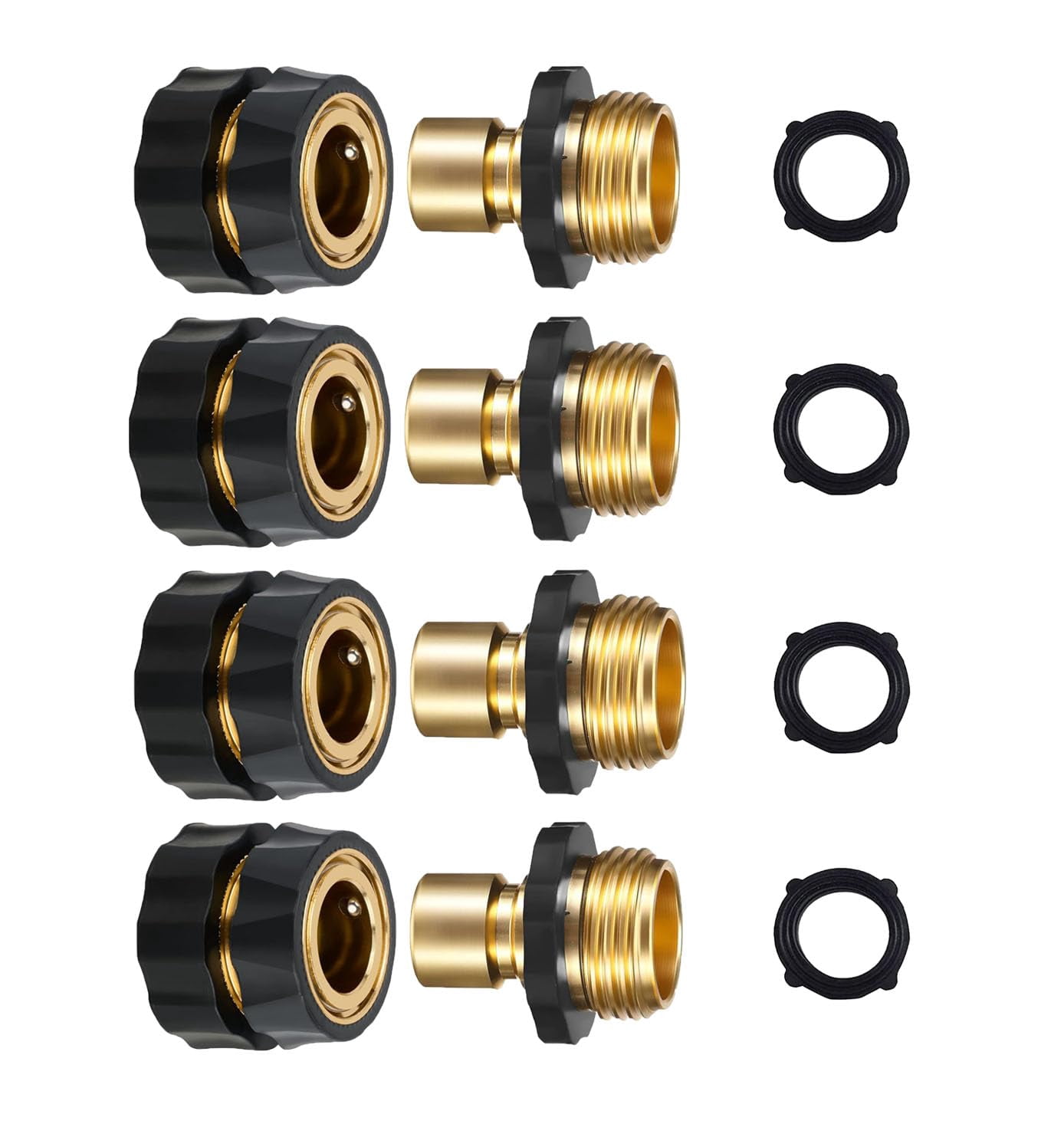 3/4 Inch Male And Female Garden Hose Fitting Quick Connector, Quick Connect & Disconnect, No Tool Installation, Durable Metal Construction