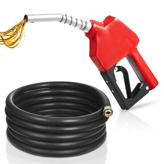 3/4 Inch NPT Automatic Fuel Nozzle Auto Shut Off Diesel Gas Pump Nozzle 11.8 GPM Max Flow Rate with 3 Speed Trigger Lock and 13/16 Inch OD 20 mm Spout for Gasoline Diesel Kerosene Red