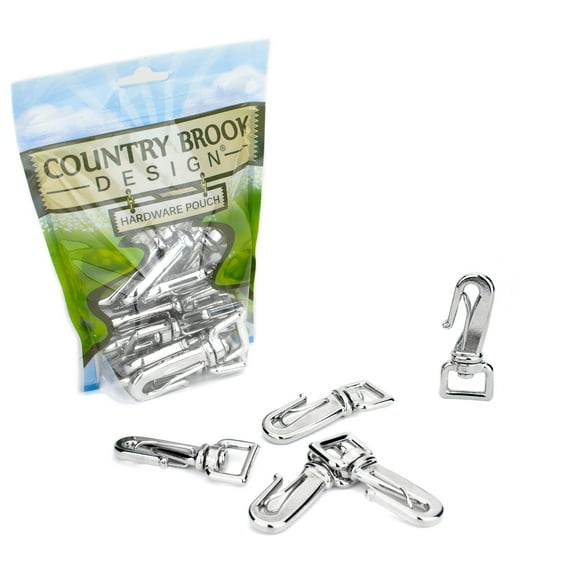 Country Brook Design® 3/4 Inch Nickel Plated Gooseneck Snap Hook, 25 Pack