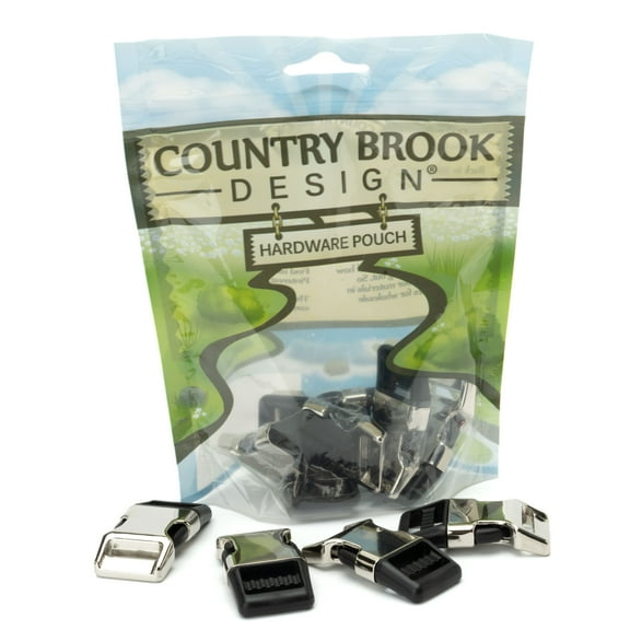 Country Brook Design® 3/4 Inch Nickel Plated Metal / Black Plastic Hybrid Side Release Buckle, 25 Pack