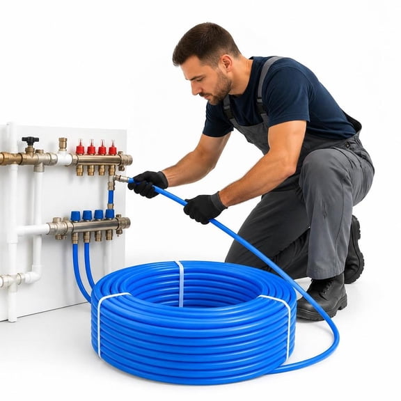 3/4 Inch Pex-a Pipe, 100 Ft Flexible Tubing for Potable Water, Hot and Cold Water Lines, Blue