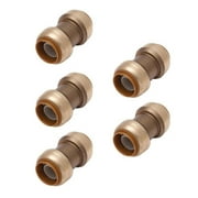 3/4 Inch Push To Connect Fitting Straight Coupling Connector for PEX, Copper, CPVC Pipe, Brass Plumbing Fitting with Stiffener, No Lead