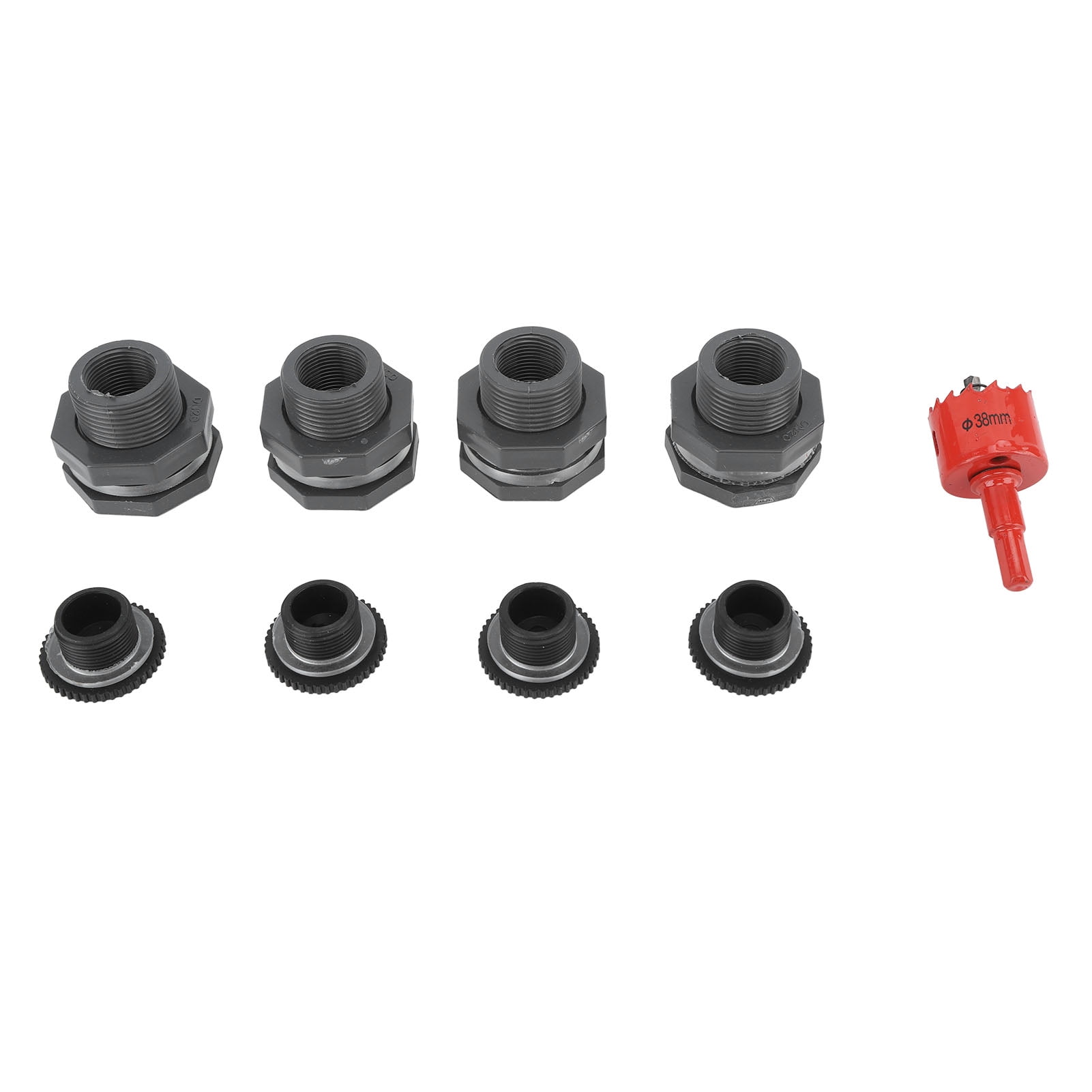 3/4 Inch Rain Barrel Bulkhead Fitting Kit with Plugs Hole Saw Tool PVC