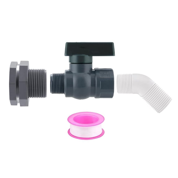 3/4 Inch Rain Barrel Spigot Kit - Easy Install Rain Barrel Spigot Kit - Garden Hose Shut Off Valve with Bulkhead Fitting - PVC Barrel Diverter Kit for Garden Barrels Water Tanks Aquariums - Type C