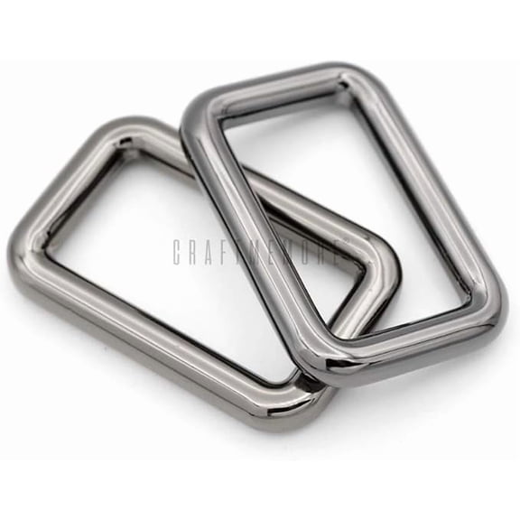 CRAFTME STUDIO 3/4" Rectangle Rings Metal Buckles for Bag & Belt Straps, Round Rectangular Loops, Quality Finish, 6 pcs, Gunmetal - SCLP