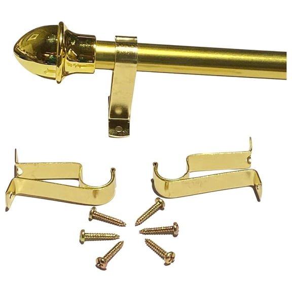 3/4-Inch Round Cafe Curtain Rod (84 to 120-Inches, Brass)