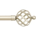 thumbnail image 1 of 3/4 Inch Standard Decorative Curtain Rod, 48-84" Adjustable Length with Round Twisted Cage Finials, 1 of 5