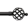 thumbnail image 1 of 3/4 Inch Standard Decorative Curtain Rod, 66-120" Adjustable Length with Round Twisted Cage Finials, 1 of 6