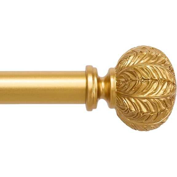 WL.Rocaille Gold round acrylic diamond Adjustable Standard Decorative Window Curtain Rod, 48-84 in
