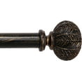 thumbnail image 1 of 1 Inch Standard Decorative Window Curtain Rod, 66-120" Adjustable Length, Black Round Finish, 1 of 5