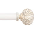 thumbnail image 1 of 1 Inch Standard Decorative Window Curtain Rod, 66-120" Adjustable Length, White Round Finish, 1 of 5