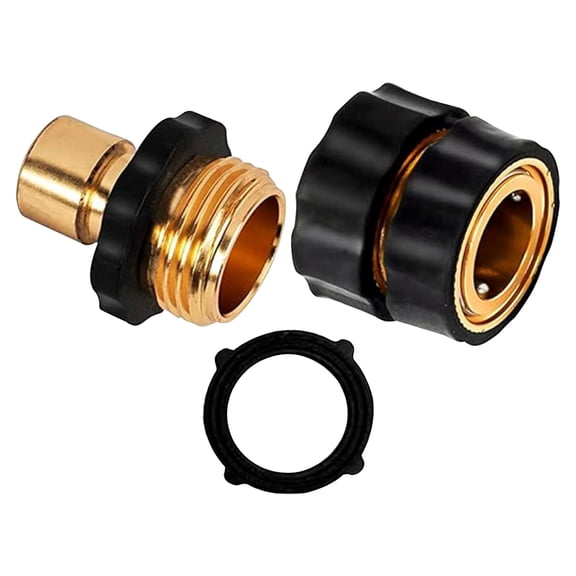 3/4 Inch Thread Garden Hose Quick Connect Fittings, Male Female No-Leak Water Pipe Adapter Couplers, Heavy Duty Outdoor Irrigation Connection Hardware, Durable Hose Fittings for Yard Plant Watering