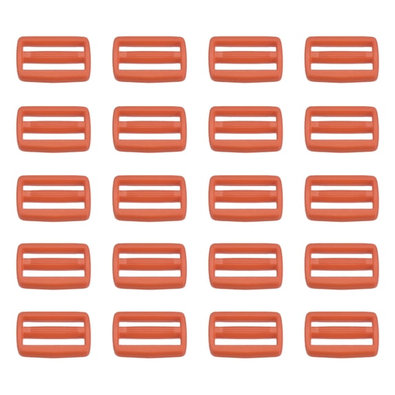 3/4 Inch Tri-Glide Slide Buckles Webbing Strap Fastener, Brown, 50 Pack