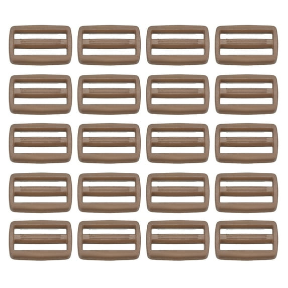 3/4 Inch Tri-Glide Slide Buckles Webbing Strap Fastener, Olive Green, 50 Pack