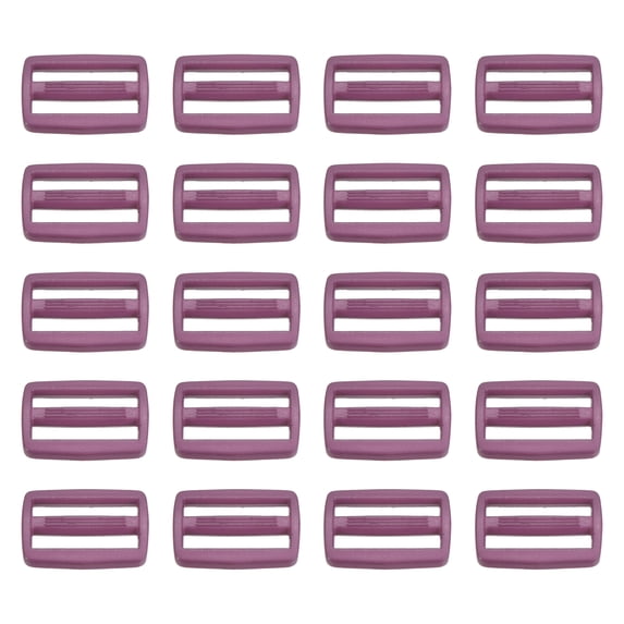 3/4 Inch Tri-Glide Slide Buckles Webbing Strap Fastener, Purple, 50 Pack