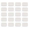 thumbnail image 1 of 3/4 Inch Tri-Glide Slide Buckles Webbing Strap Fastener, White, 100 Pack, 1 of 5