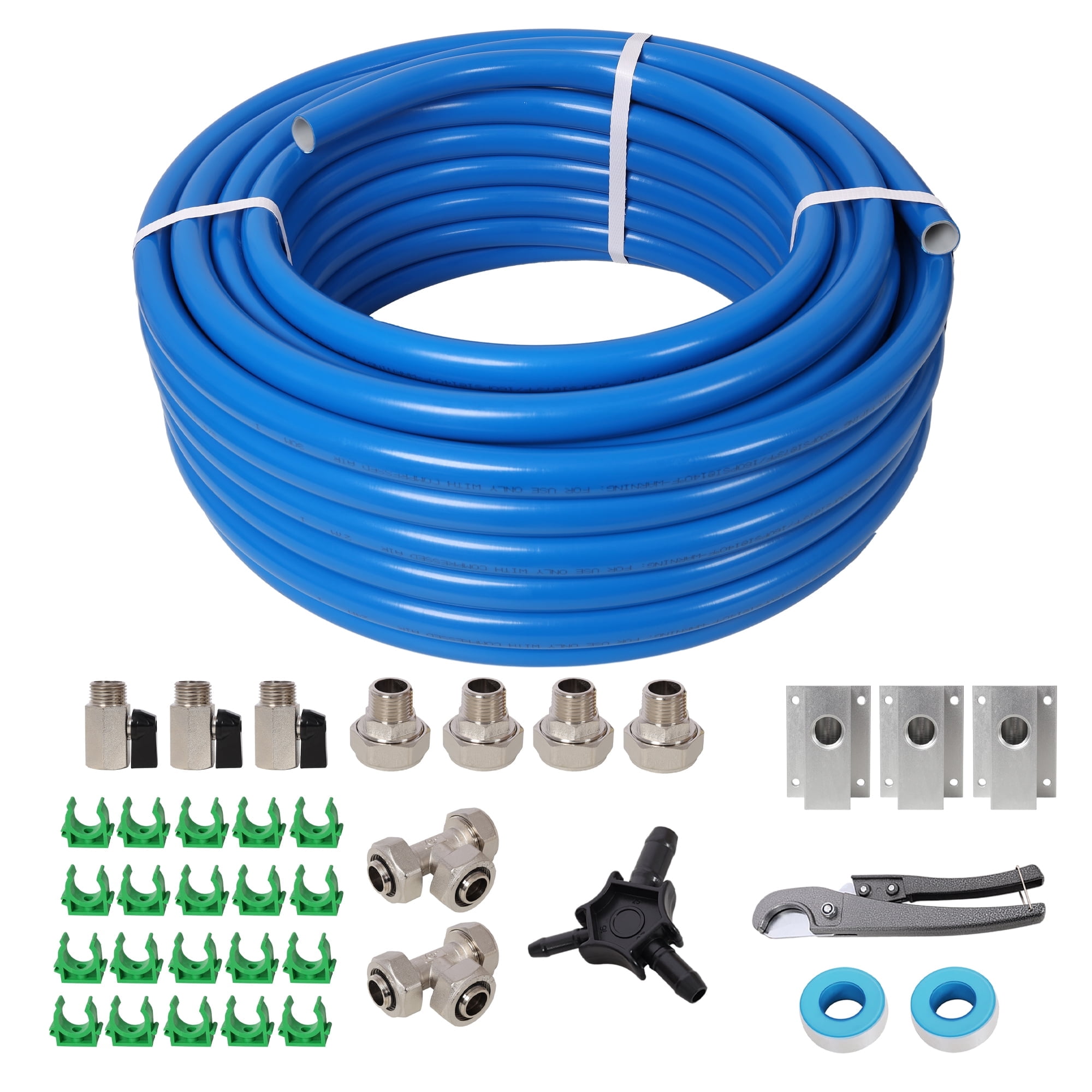 3/4" x 100ft Air Compressor Piping, PEX-AL-PEX Tubing, Air Hose Kit Air Compressor Accessories, Blue Tubing