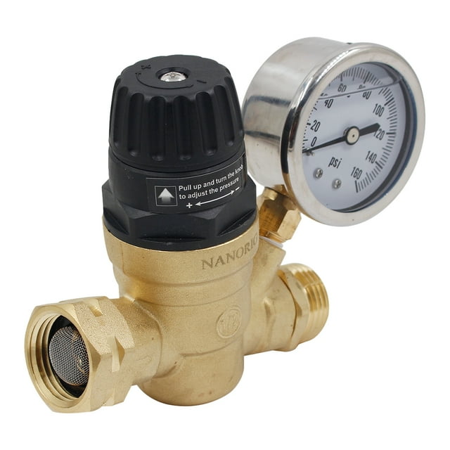 3/4 Inch Water Pressure Regulator Brass Handle Water Pressure Reducer Adjustable