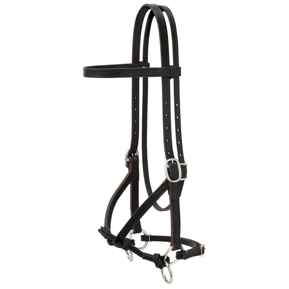 3/4 Inch Weaver Justin Dunn Bitless Durable Horse Leather Bridle Black