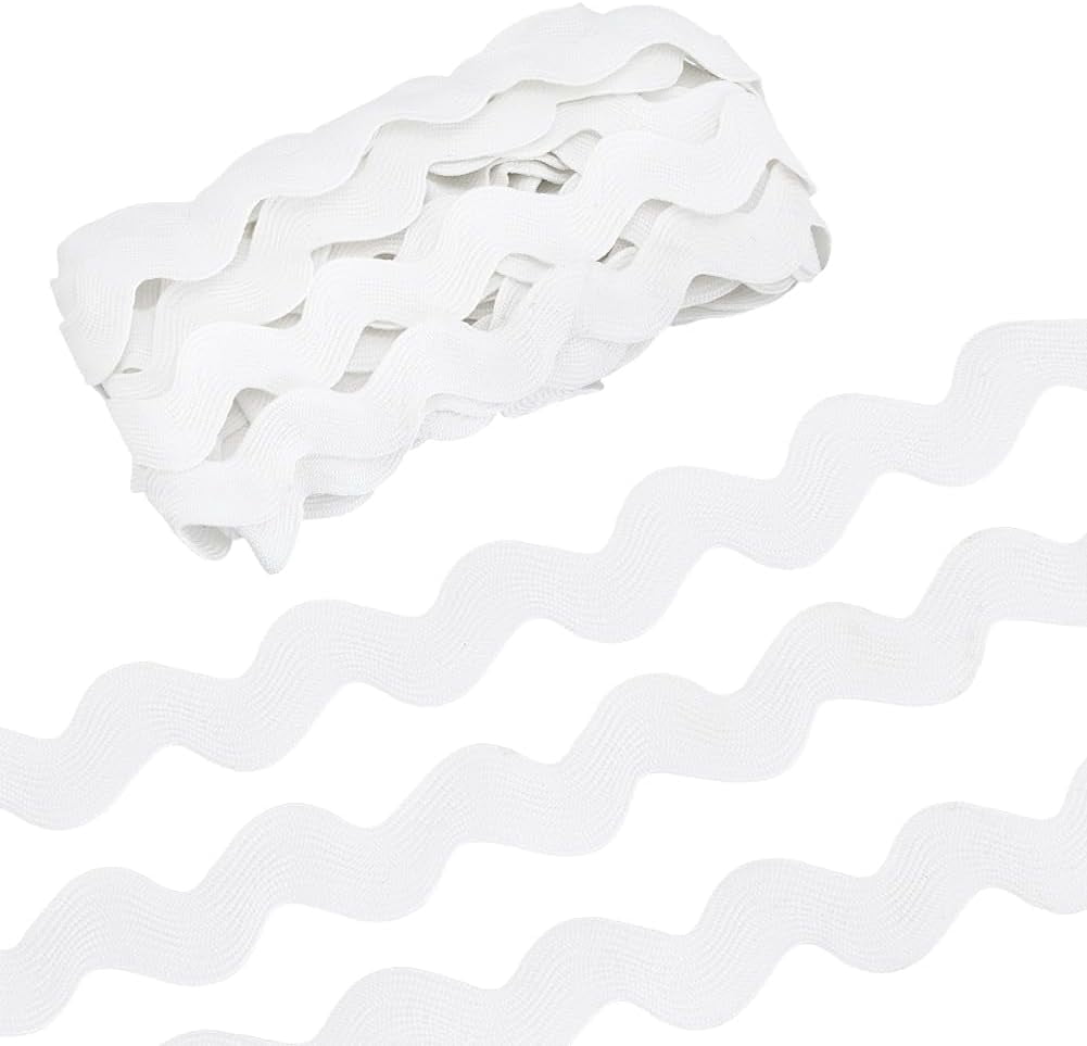 3/4 Inch X 10 Yards White RIC Rac Jumbo Trim Wave Bending Ribbon for ...