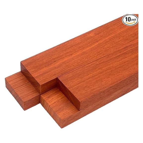 3/4 Inch x 2 Inch x 16 Inch Solid Padauk Hardwood Lumber Boards as Cutting Board Wood (10 Pack)