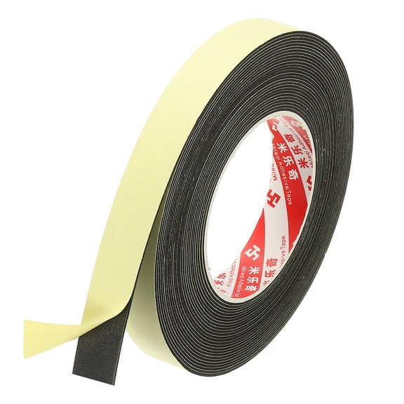 3/4 Inch x 33 Ft Weather Stripping Door Seal Strip, 1mm Thick EVA Self Adhesive Foam Seal Tape for Door Window Insulation, Black