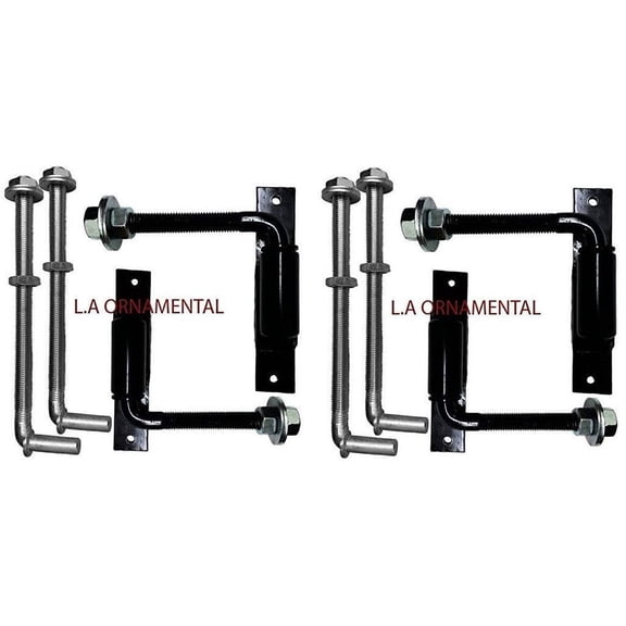 3/4" J-Bolt Barrel Heavy Duty Driveway Gates Hinges Large Heavy Gates, Steel, Iron, Wood, Aluminum Adjustible Pivot - Extended J-Bolt