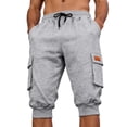 thumbnail image 1 of 3/4 Joggers for Men Multi Pockets Summer Drawstring Elastic Waist Outdoor 3/4 Cargo Sweatpant for Workout, 1 of 9