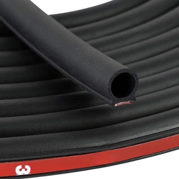 3/4" Large Door Weather Stripping Self-Adhesive EPDM Rubber,Automotive Weather Stripping for Fill Gaps, Apply to Car,Truck,RV,Boat and Home Application (Black, 6Ft)