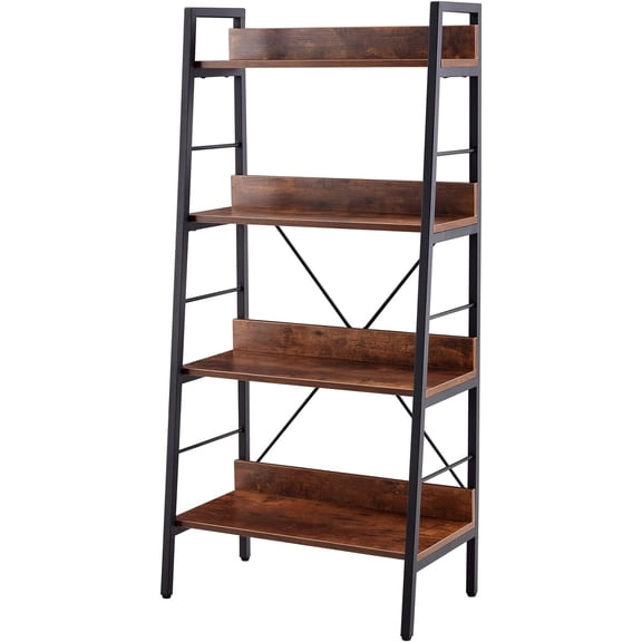 3/4 Layer Display Bookshelf H Ladder Shelf Storage Shelves Rack Shelf Unit Metal Frame (4 Layer)
