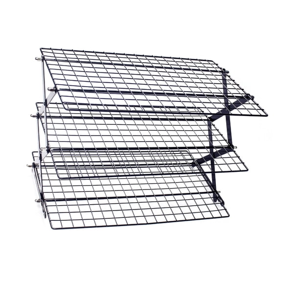 3/4 Layer Foldable Cooling Rack Adjustable 3 Setting Practical Iron Construction For Outdoor Barbecues Camping Parties