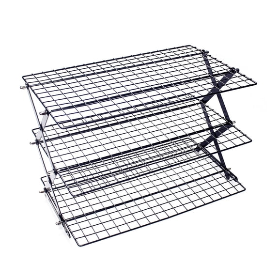 3/4 Layer Foldable Cooling Rack Adjustable 3 Setting Practical Iron Construction For Outdoor Barbecues Camping Parties