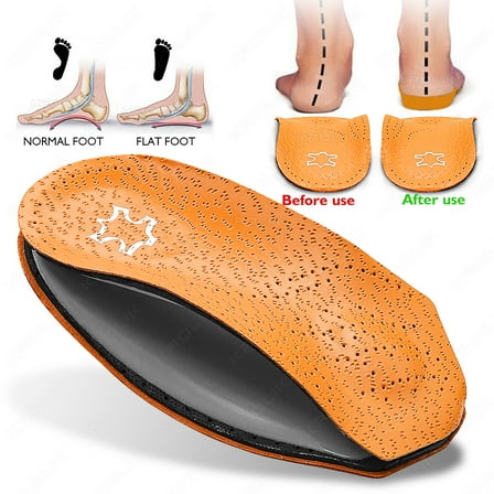 3/4 Length Half Arch Support Orthopedic Shoes Sole Insole FlatFoot Correct  Feet Care Health Orthotics Insert Shoe Cushion