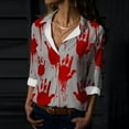 3/4 Length Sleeve Summer Work Womens Tops Halloween Cat Shirts Plus