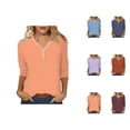 thumbnail image 1 of 3/4 Length Sleeve Womens Tops 2026 Spring Summer V Neck Business Dressy Casual Office Work T Shirts Blouse, 1 of 6