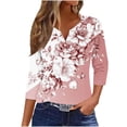thumbnail image 1 of 3/4 Length Sleeve Womens Tops 2026 Spring V-Neck Ruffle Blouses Dressy Casual Shirts Beach Vacation Tunic 3/4 Sleeve Blouse, 1 of 6