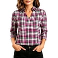 thumbnail image 1 of 3/4 Length Sleeve Womens Tops Dressy V Neck Collared Shirts Business Casual Work Blouses Summer Vacation Hot Pink XL(XL), 1 of 7