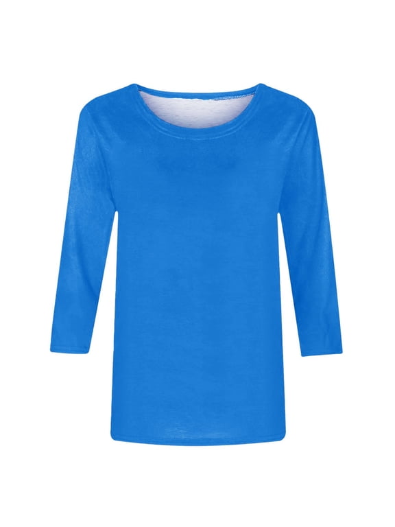 3/4 Length Sleeve Womens Tops Petite Tops For Women Womens T Shirts Loose Fit Cute Tshirts Shirts Womens Business Casual Tops Crew Neck T Shirts For Women Fitted Tops For Women Workwear Tops