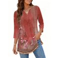 thumbnail image 1 of 3/4 Length Sleeve Womens Tops V Neck T Shirts Summer Clothes Basic Blouses Dressy Casual 2026 Spring Outfits, 1 of 7
