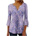 thumbnail image 1 of 3/4 Length Sleeve Womens Tunic Tops Ladies Tops And Blouses Dressy Tshirts Shirts for Women Graphic Womens Blouses Short Sleeve Shop Savings, 1 of 5