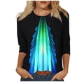 thumbnail image 1 of 3/4 Length Sleeves Shirts for Women Vintage Floral Print Tunic Tops Casual Round Neck 3/4 Sleeve Blouse Summer Loose Pullover Top Plus Size, 1 of 5