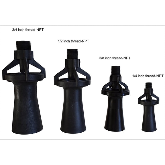 3/4" MNPT Glass-Reinforced Polypropylene Eductor for Mixing - [Size Options from 1/4" to 1" Available]