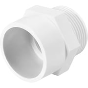 3/4" MNPT x 1" Slip White PVC Male Adapter   Schedule 40 Pipe Fitting Connector for Plumbing, Irrigation and Water Lines- 1pcs