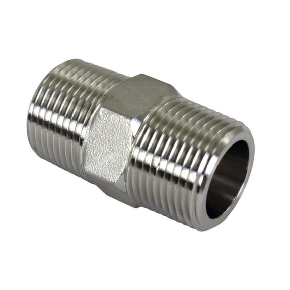 3/4" Male x 3/4" Male Industrial Hex Nipple, 5 Pack
