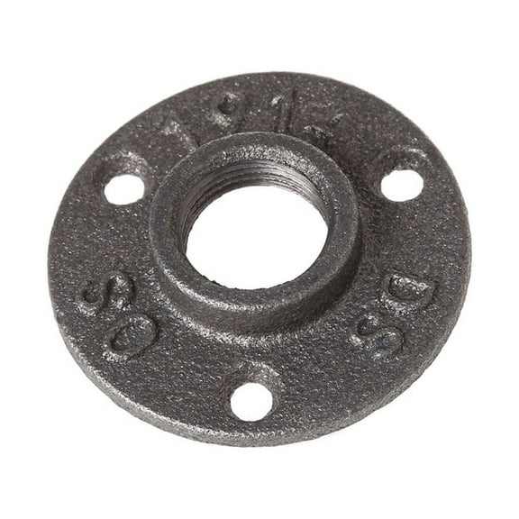 3/4" Malleable Threaded Floor Flange Iron Pipe Fittings Wall Mount Black