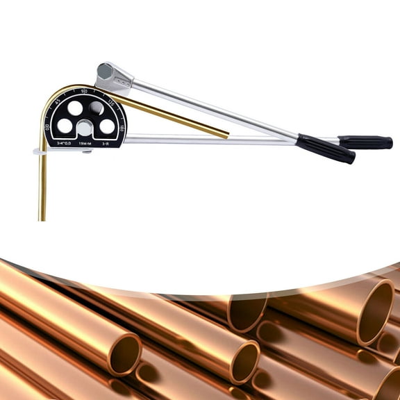 3/4" Manual Pipe Bender with Extended Handle 0-180 Adjustable Aluminum & 45# Steel Tube Bender, Non-Slip Grip, for Copper, Steel, and Aluminum Tubes Ideal for Construction, Plumbing, and HVAC