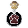 thumbnail image 1 of 3/4'' Maroon Paw in Black Circle - Monkey Face Charm Bead, 1 of 1
