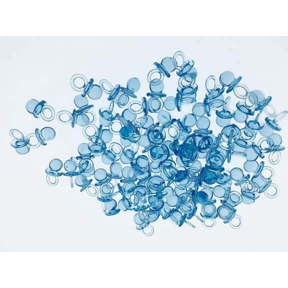 3/4" Mini Clear Pacifiers Baby Shower Game Party Decoration Favors 144pcs (Blue)