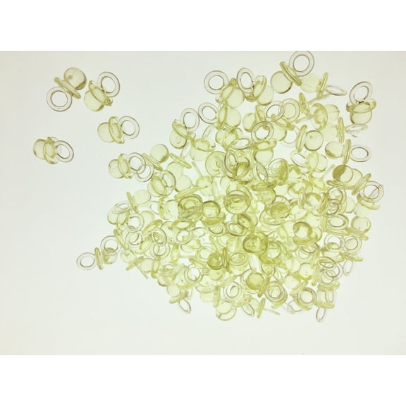 3/4" Mini Clear Pacifiers Baby Shower Game Party Decoration Favors 144pcs (Yellow)
