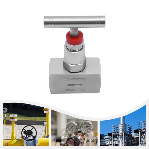 3/4" NPT Female Thread Stainless Hydraulic Flow Control Straight Needle Valve